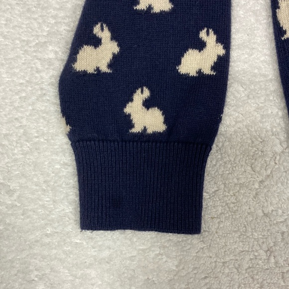 Lucie & Marc navy blue bunny rabbit button down cardigan girls size 6 - Picture 10 of 10
